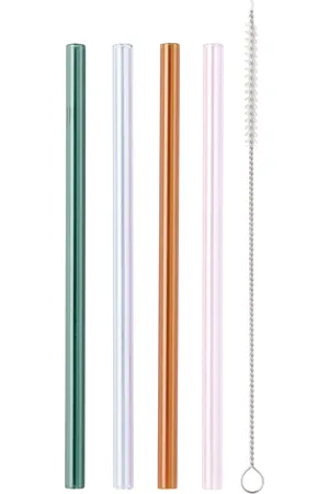 Fazeek Multicolor Limited Edition Transparent Straws, 4 pcs