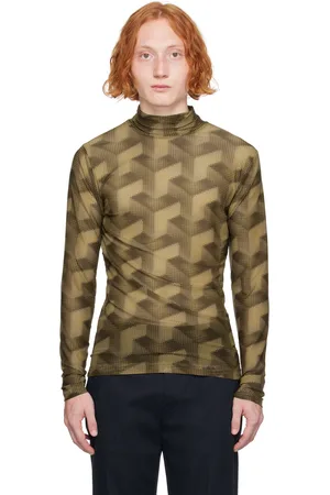 DRIES VAN NOTEN Khaki Graphic Turtleneck