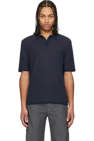 RAG&BONE Navy Harvey Knit Polo