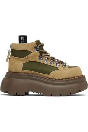 R13 Brown & Khaki Bulky Trailblazer Boots