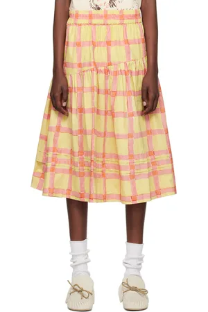 Story Yellow & Orange Juniper Midi Skirt