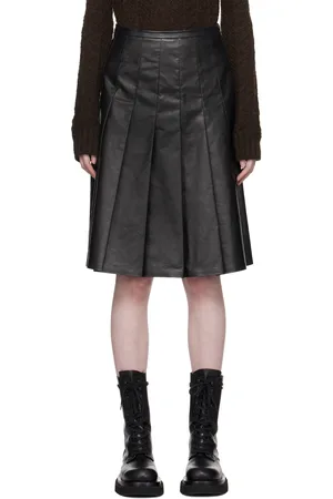 Kassl Editions Black Coated Midi Skirt