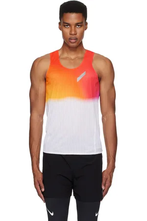 Soar Running Red & White Race Tank Top