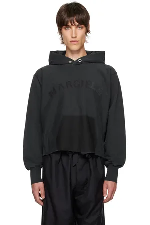 Maison Margiela Black Logo Cotton Hoodie