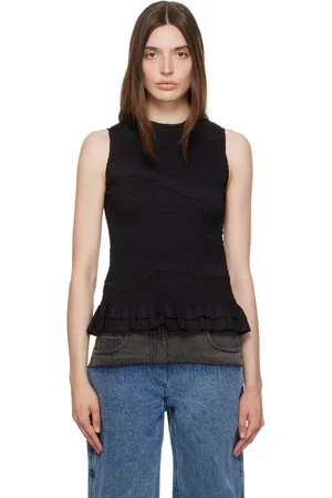 3.1 Phillip Lim Black Smocked Tank Top