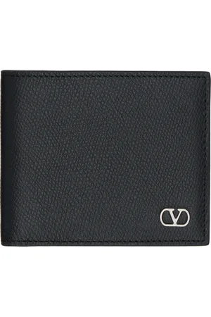 VALENTINO GARAVANI Black VLogo Signature Grainy Calfskin Wallet