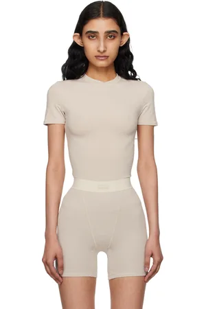 SKIMS Beige Cotton Jersey T-Shirt