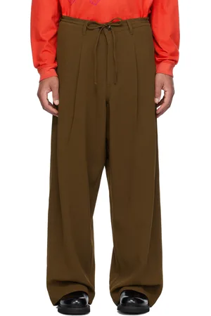 Glass Cypress Brown Multipleated Trousers