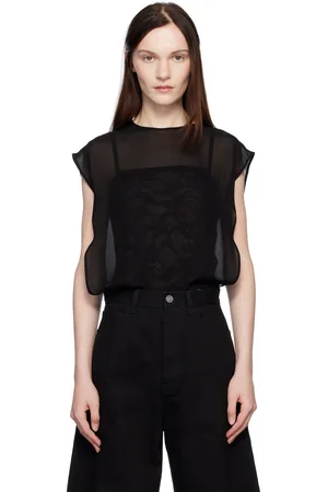 Alaïa Black Georgette Bodysuit