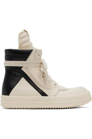 Rick Owens Kids Black & Off-White Geobaskets Sneakers