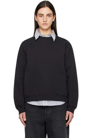 Acne Studios Black Crew Neck Fleece Sweatshirt