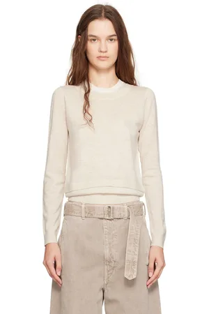 3.1 Phillip Lim Beige Double Layer Back Keyhole Sweater