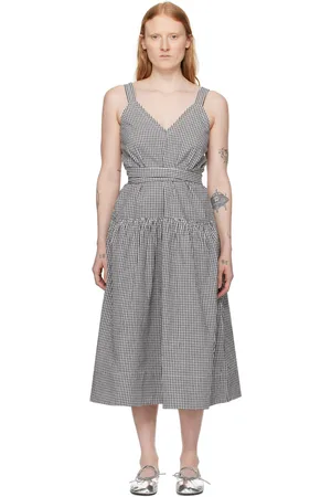 Proenza Schouler Black & Off-White White Label Sasha Midi Dress