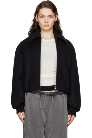 Acne Studios Black Logo Plaque Bomber Jacket