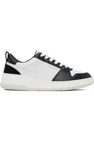 Salvatore Ferragamo Black & White Low Cut Gancini Outline Sneakers