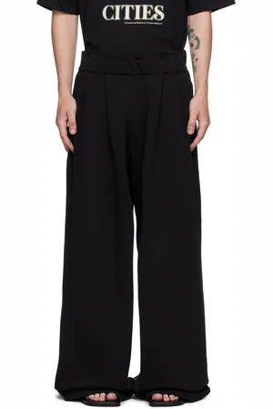 DRIES VAN NOTEN Black Pleated Sweatpants