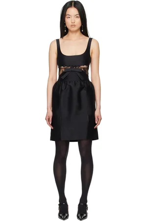 Shushu/Tong Black Lace Splicing Minidress
