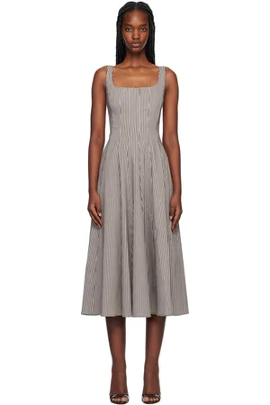 Staud Brown Wells Midi Dress