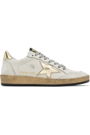 Golden Goose White & Gold Ball Star Sneakers