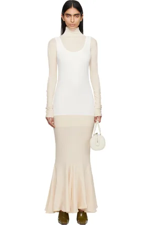 Conner Ives Off-White Deadstock Military Tank Godet Maxi Dress