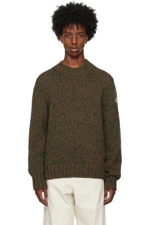Moncler Green & Brown Mouliné Virgin Wool Sweater