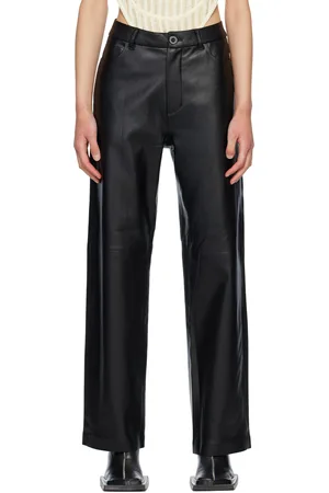 Holzweiler Black Neptune Faux-Leather Trousers