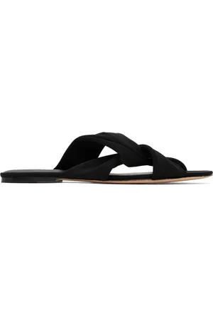 Studio Amelia Black Loop Flat Sandals