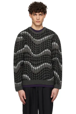 DIME Gray Houndstooth Knit Sweater