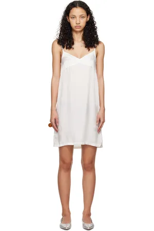 DRIES VAN NOTEN White V-Neck Minidress
