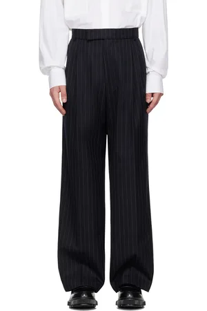 The Frankie Shop Navy Pinstripe Beo Trousers