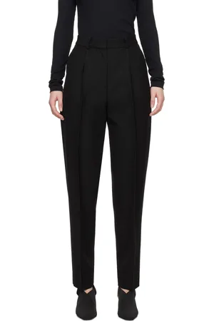 Totême Black Single-Pleat Trousers