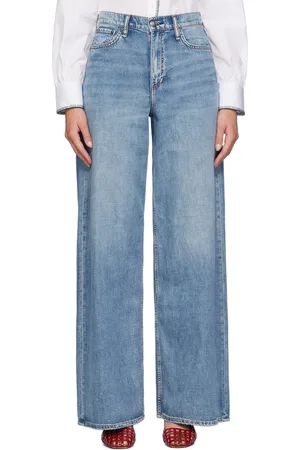 RAG&BONE Blue Featherweight Sofie Ultra Wide-Leg Jeans