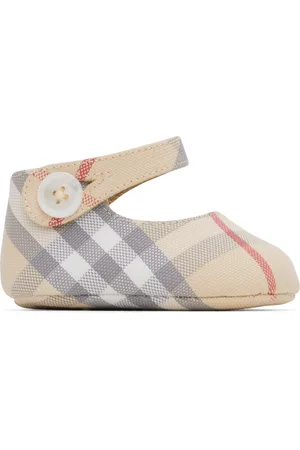 Burberry Baby Beige Check Mary Jane Pre-Walkers