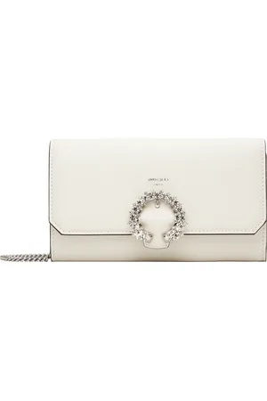 Jimmy Choo Off-White Wallet Chain & Crystal Bag