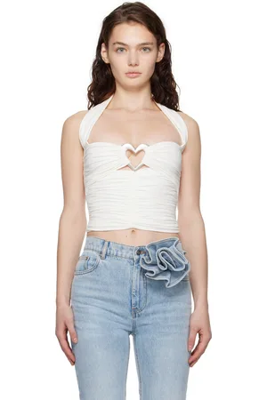 AREA Heart Ruched Halter Tank Top