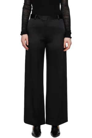 Totême Black Cuff-Slit Trousers