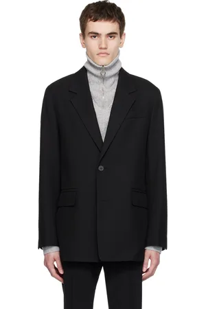 Solid Black Regular Fit Blazer