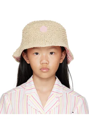 GCDS Kids Beige Patch Bucket Hat