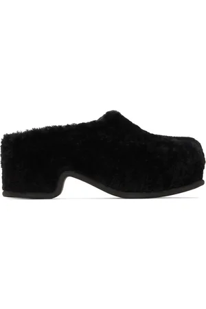 DRIES VAN NOTEN Black Shearling Clogs