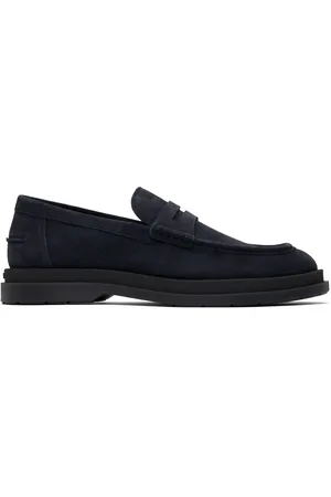 HUGO BOSS Navy Suede Loafers