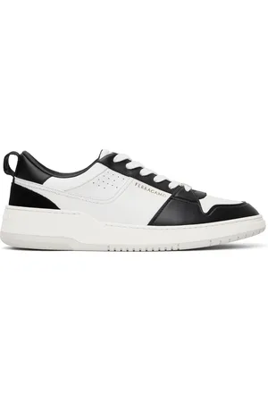 Salvatore Ferragamo Black & White Suede Patch Skate Sneakers