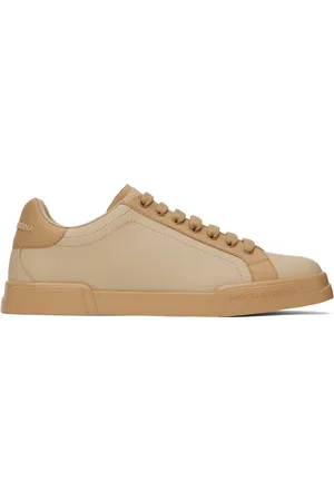 Dolce & Gabbana Brown Calfskin Nappa Portofino Sneakers
