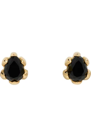 Stolen Girlfriends Club Gold Micro Onyx Stud Earrings