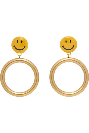Moschino Gold Smiley Drop Earrings