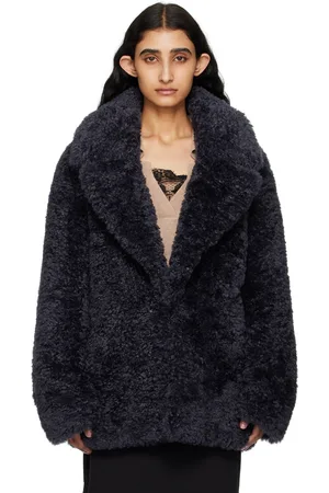 Stella McCartney Navy Short Faux-Shearling Jacket