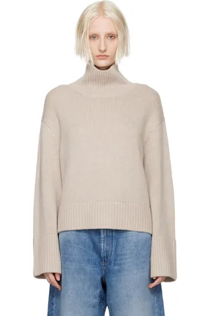 Lisa Yang Taupe Fleur Turtleneck