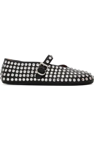 Alaïa Black Strass Ballerina Flats