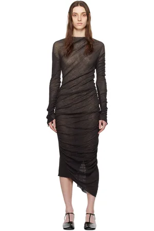 Issey Miyake Brown Ambiguous Midi Dress