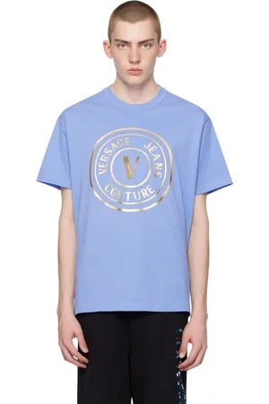 VERSACE Blue V-Emblem T-Shirt