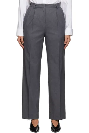 DUNST Gray Double Pleated Trousers